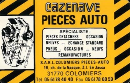 Carte Cazenave Pièces Auto, spécialiste pièces détachées